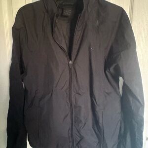 Express Men's Black Windbreaker Jacket with Zip away Hood